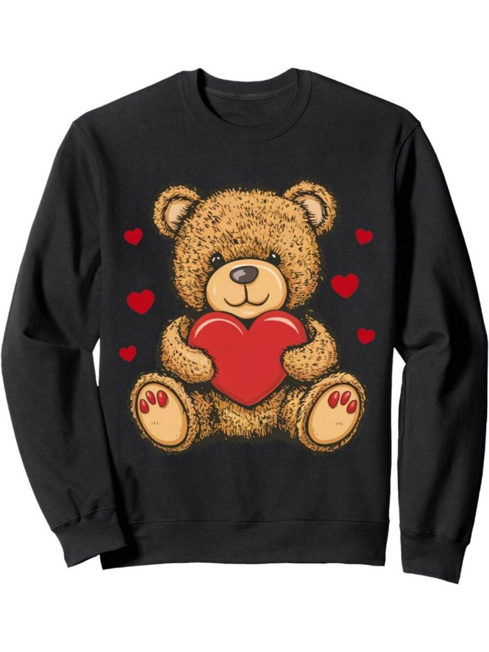 Cozy Love Plush Teddy Bear Sweatshirt - Cute Heart Design, Perfect Gift!